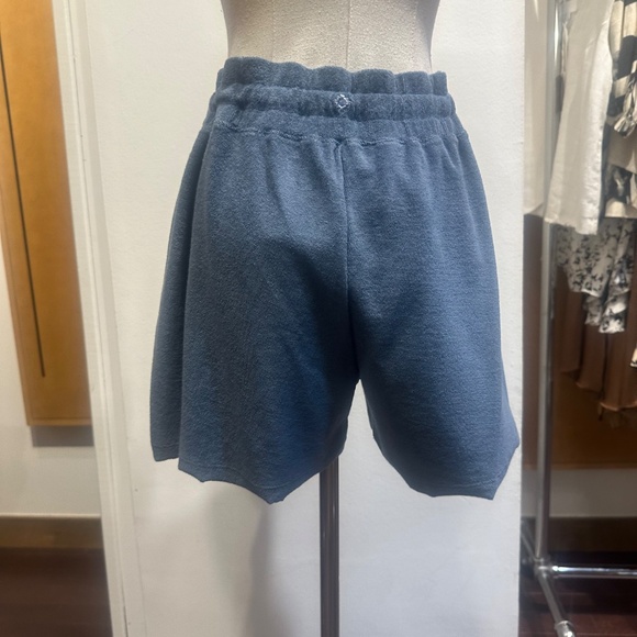 🩳Riviera Ready • Erin Gray Toweling Shorts in Slate Blue • Boutique Chic NWT - Picture 4 of 5